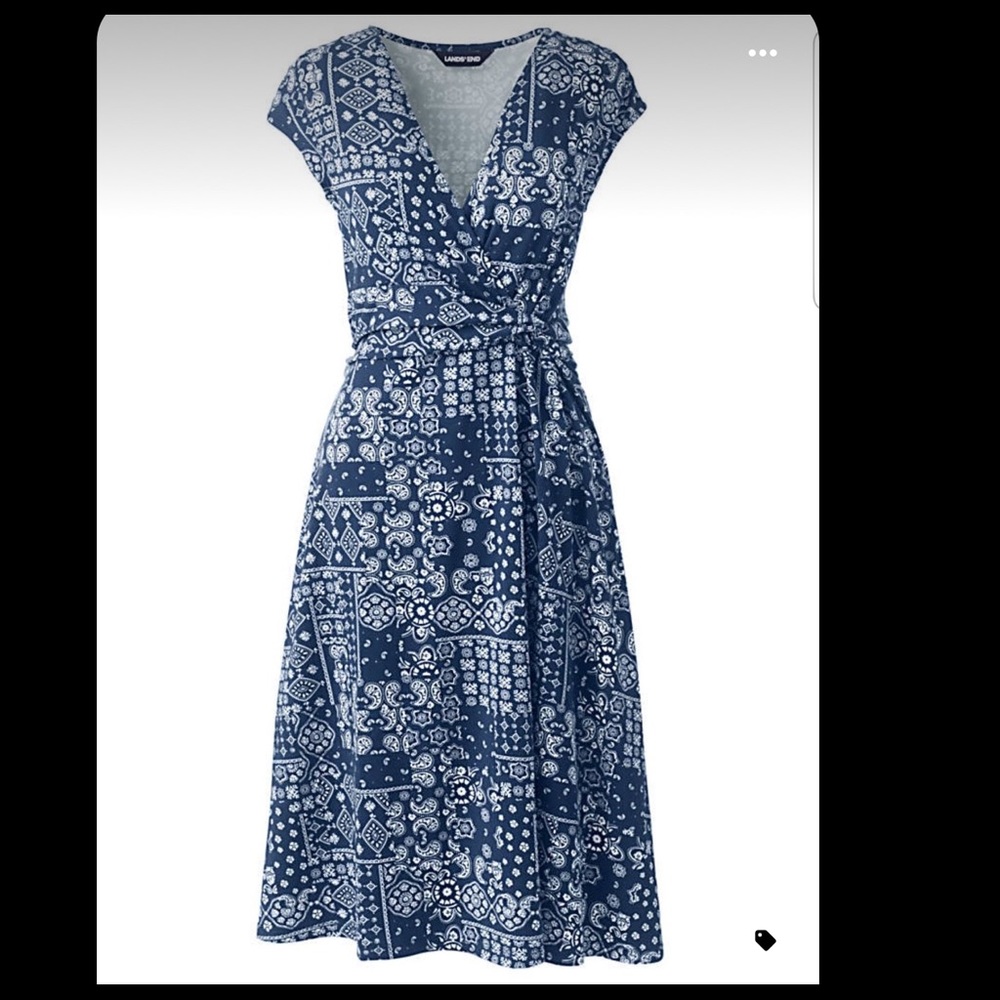 Lands’ end Large tall twist waist dress.